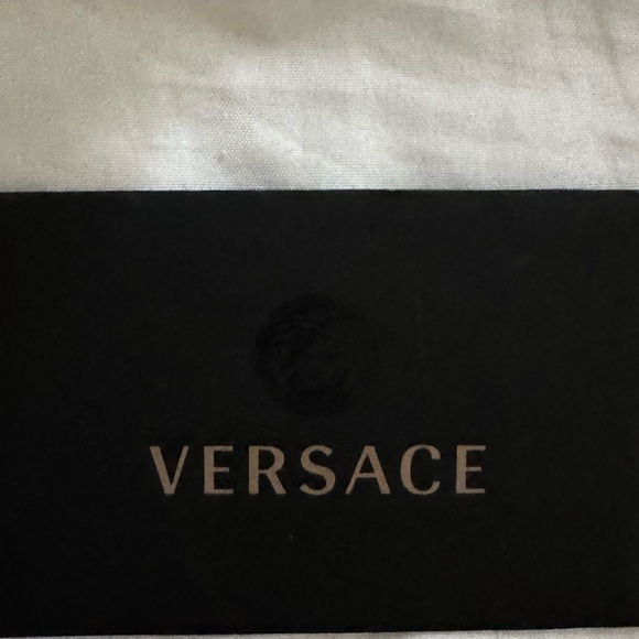 Versace Virtus Black Leather Tote with Gold Hardware and Detachable Strap - Picture 4 of 10